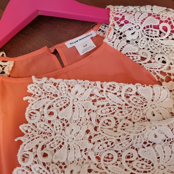 Club Monaco Coral Blouse with Lace Sleeves - Picture 3 of 3